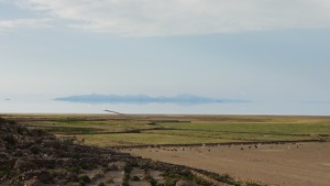 朝の景色。はじめて見たウユニ塩湖。